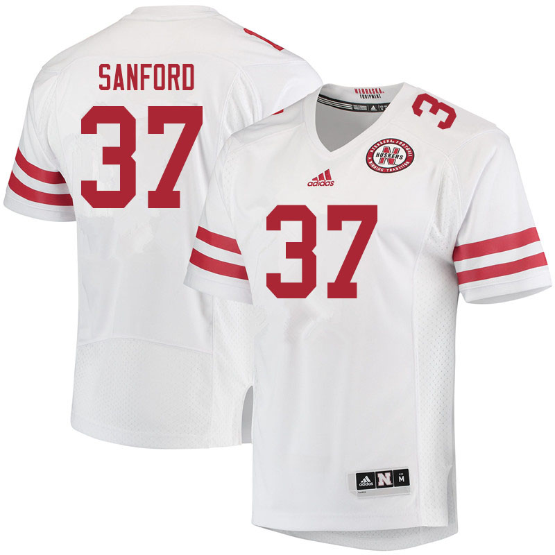 Men #37 Phalen Sanford Nebraska Cornhuskers College Football Jerseys Sale-White